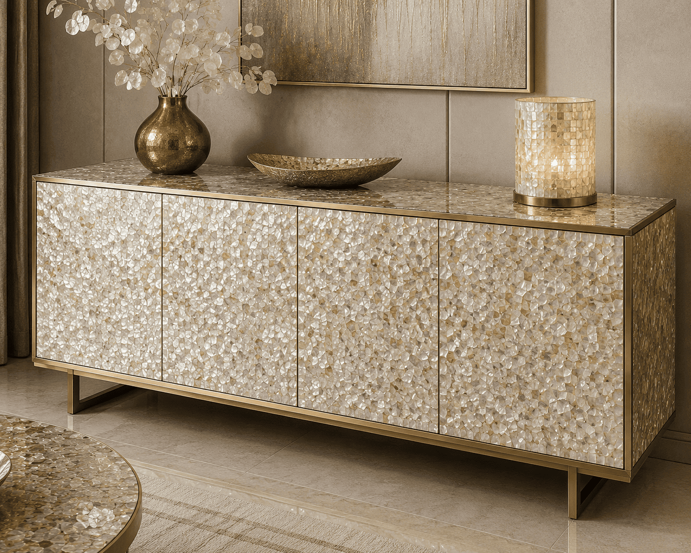 Mother of Pearl furniture piece such as a cabinet or chest