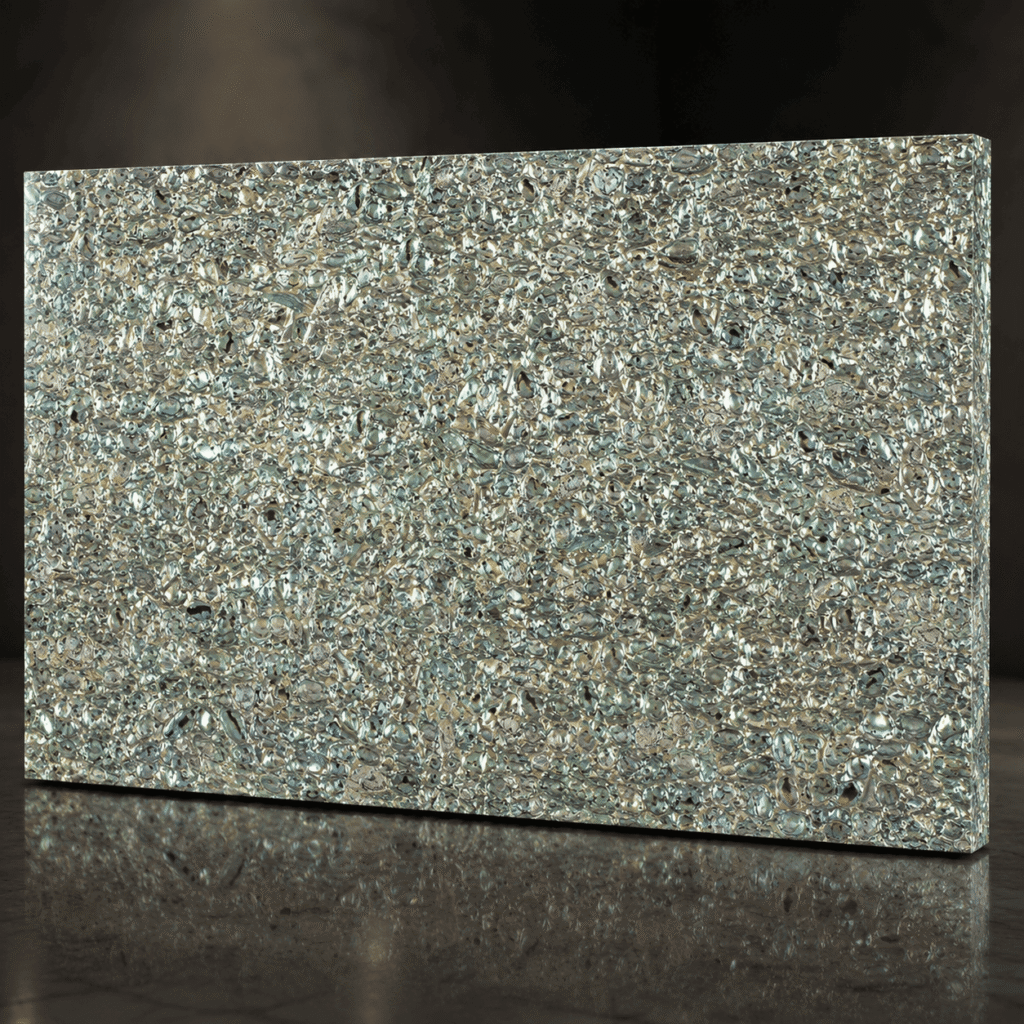 Mother of Pearl slab in an interior setting showing full surface