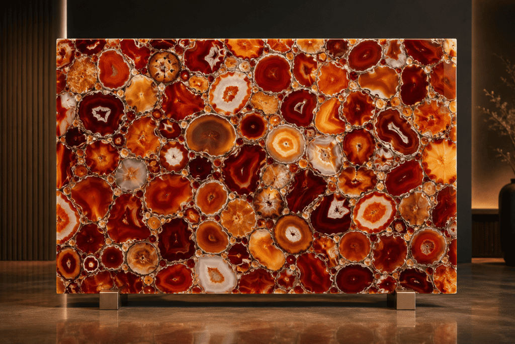 Red Agate Slab By Subh Gem Stones