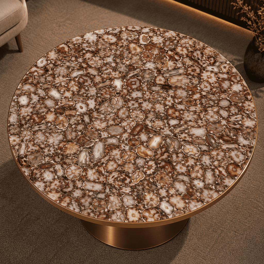 Red Agate Table Top By Subh Gem Stones
