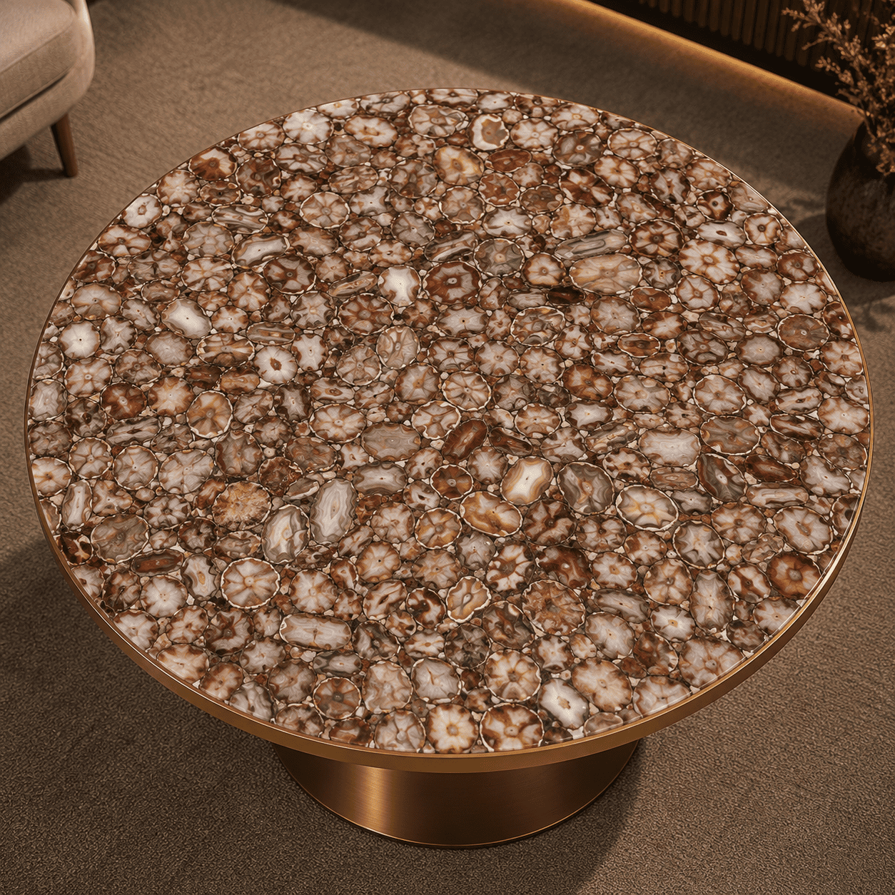 Red Agate Table Top By Subh Gem Stones