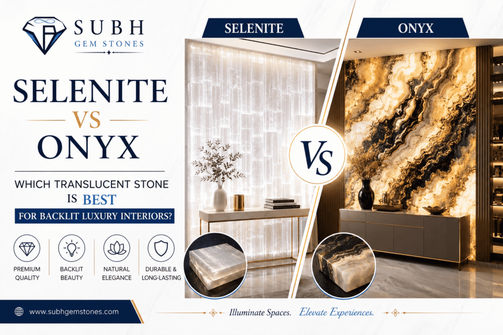 Selenite vs Onyx — Which Translucent Stone Is Best for Backlit Luxury Interiors