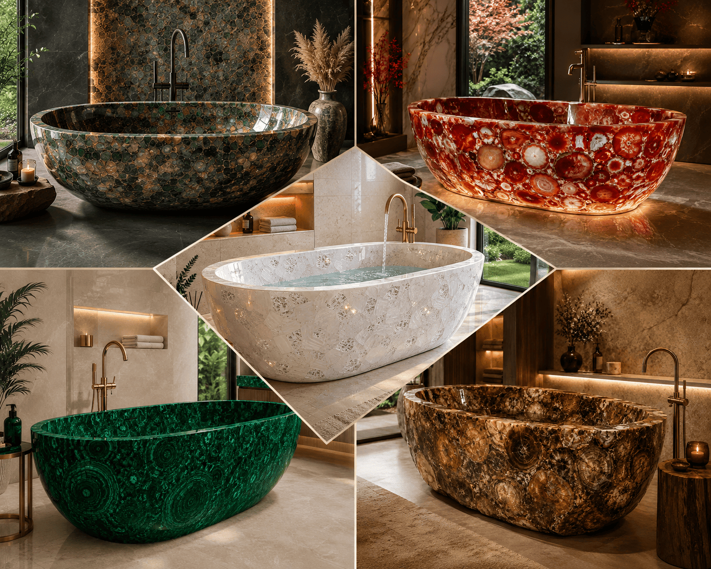 Subh Gem Stones Gemstone Bathtub Collection