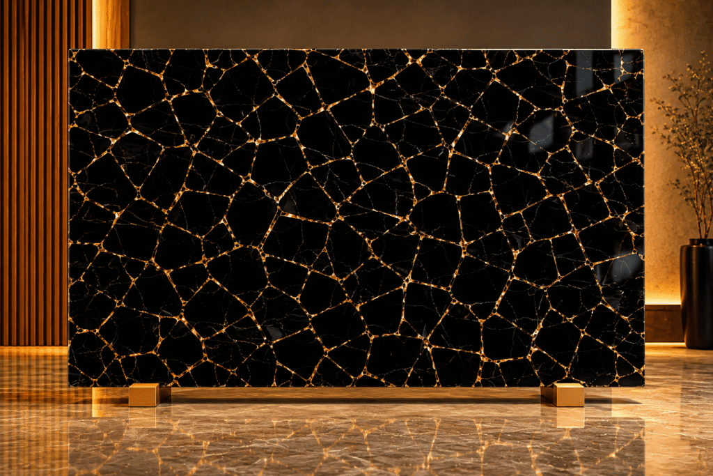 black obsidian slab by Subh Gem Stones Kishangarh Rajasthan