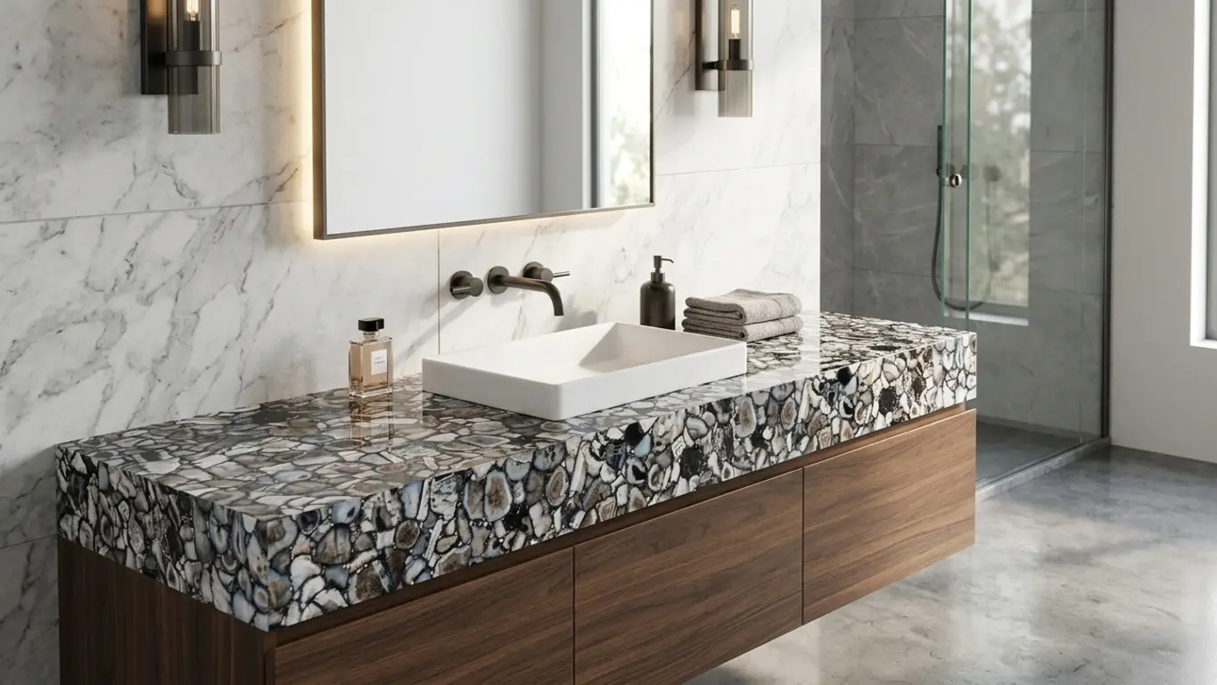 Black Agate Bathroom Vanity by subh gem stones