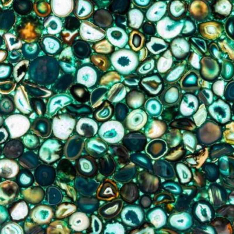 Brazilian Green Agate Slab with Backlit