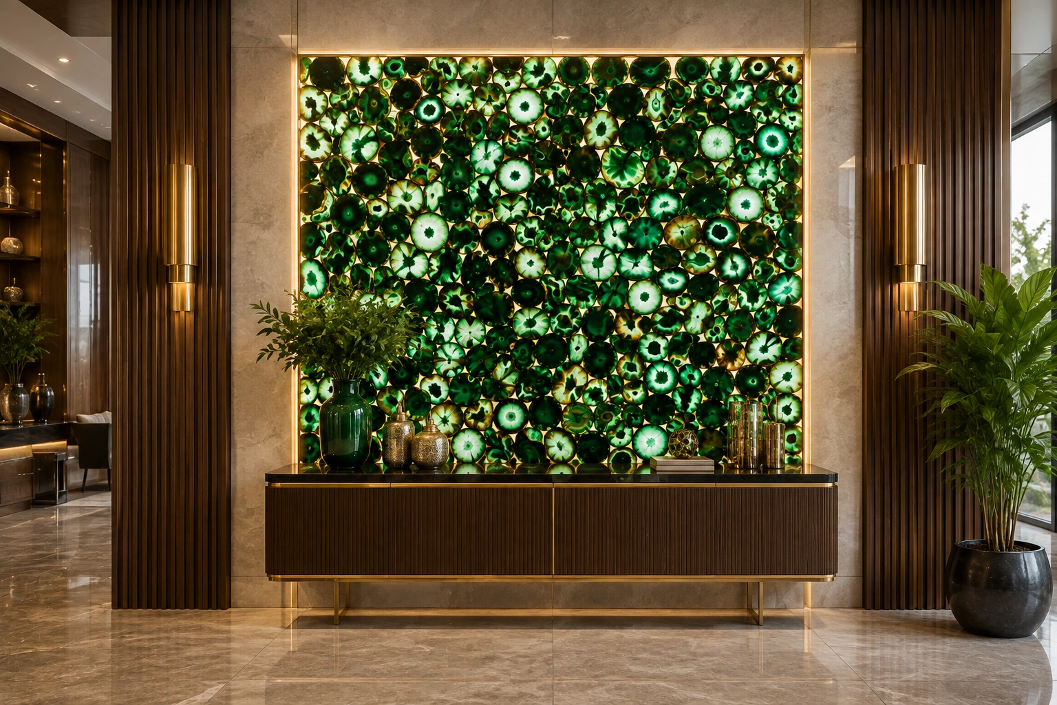 Green Agate Inlay Work for walls, floors, furniture, and decorative interiors