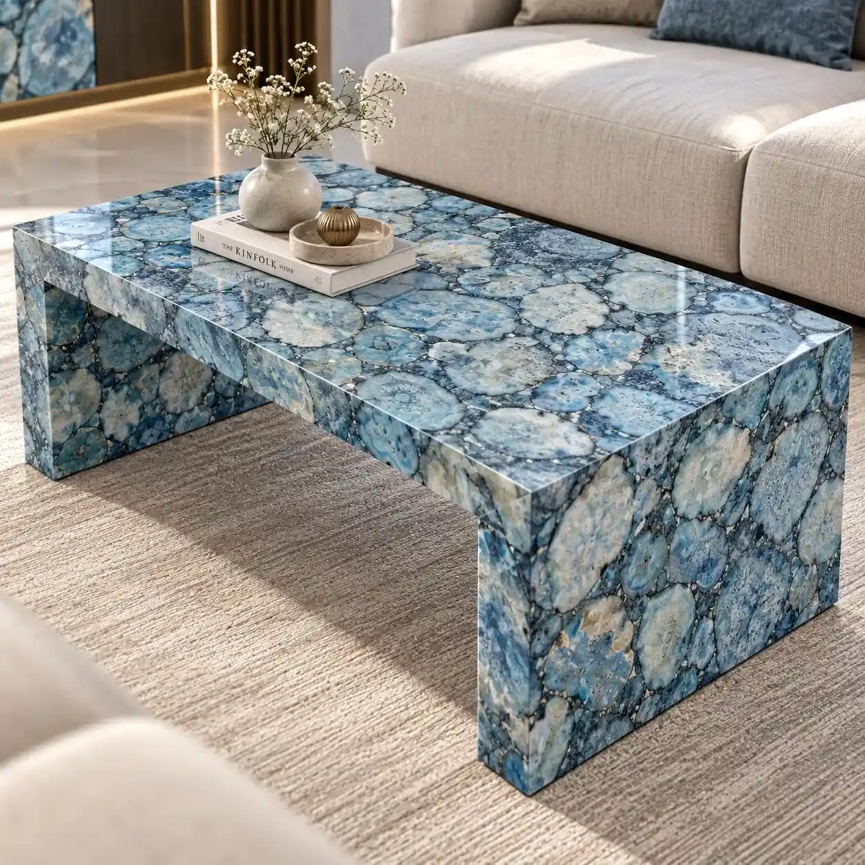 blue agate furniture by subh gem stone