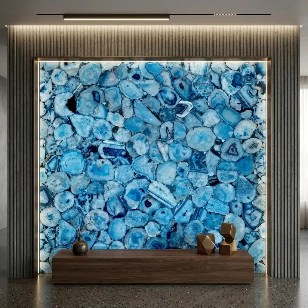 blue agate wall highlighter by subh gem stone