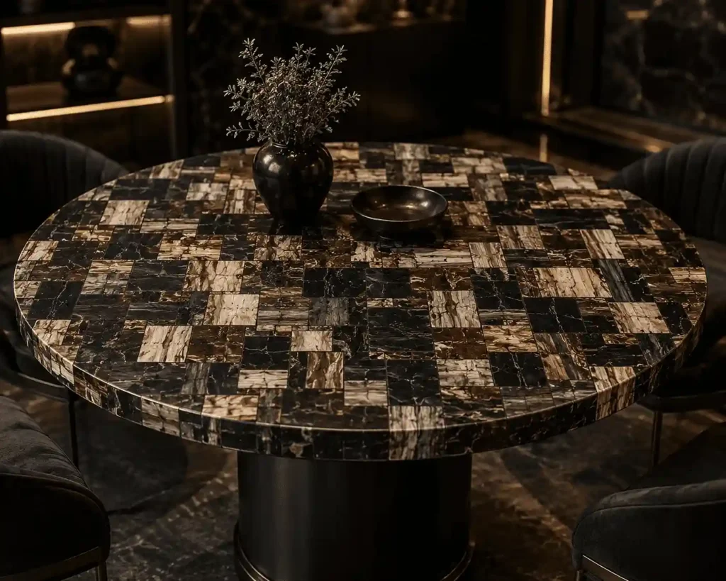 fossil table top by subh gem stones