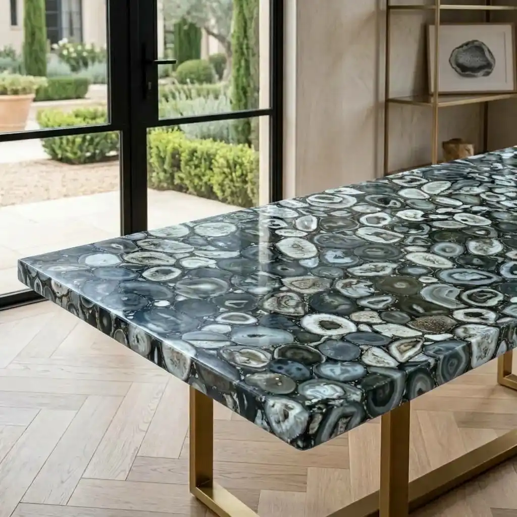 gray agate slab by subh gem stone