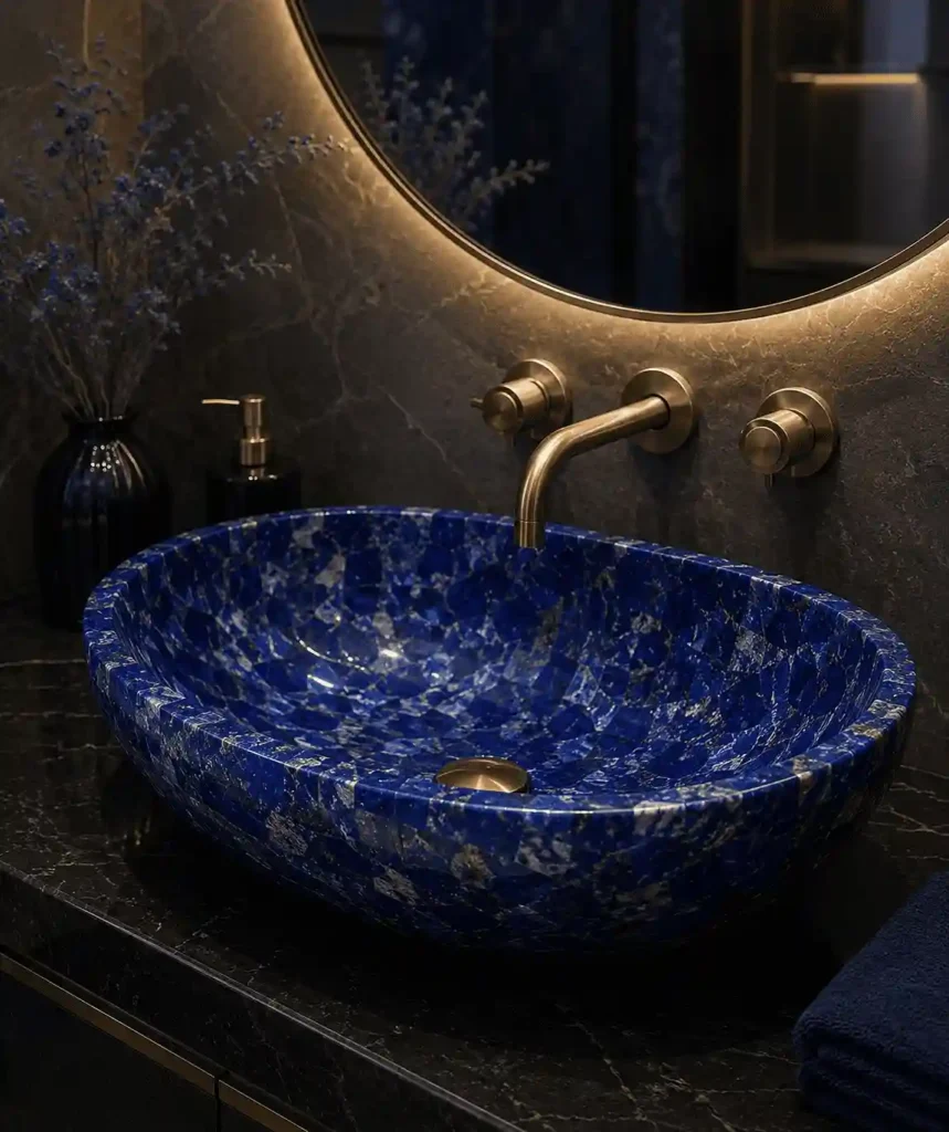 semi precious stone wash basin by subh gem stones