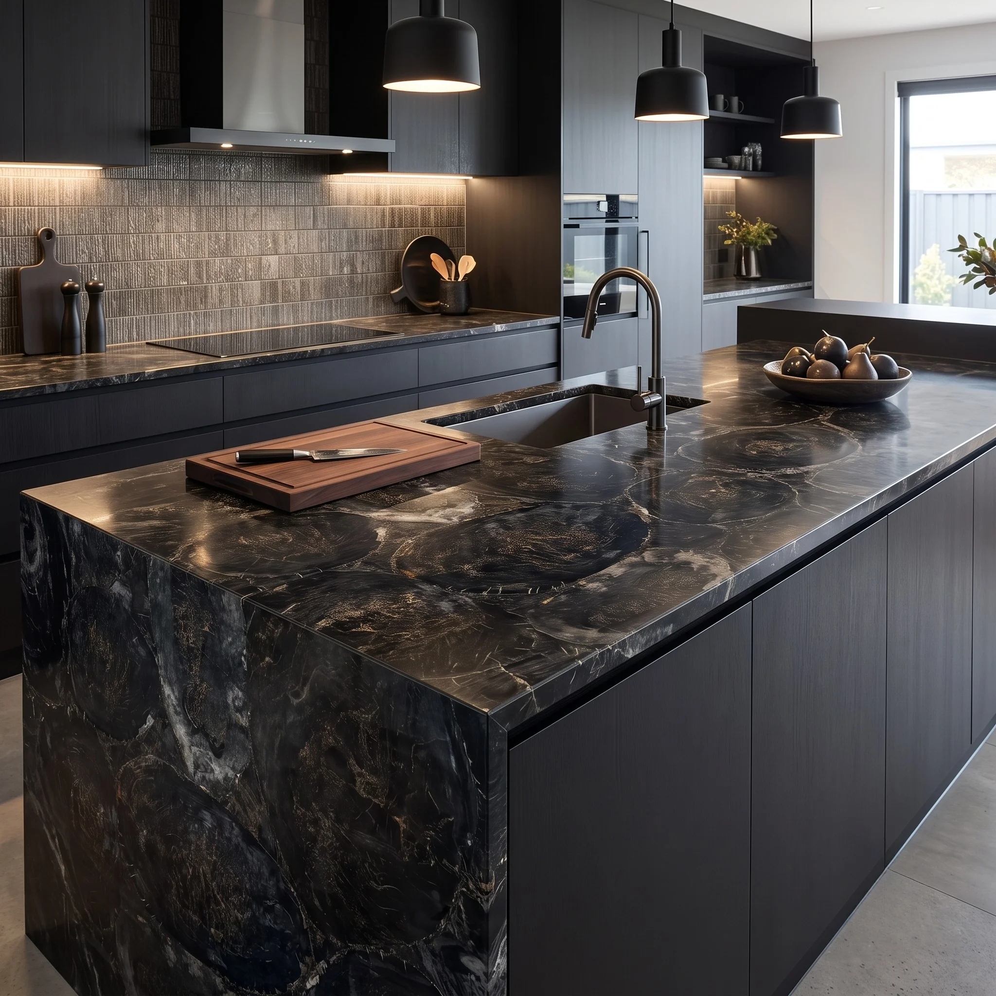 Black Petrified Wood Counter Top