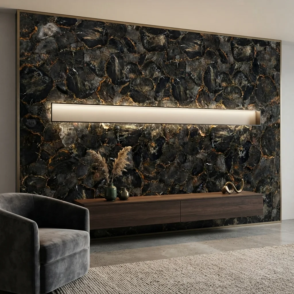 Black Petrified Wood Wall Highlighter