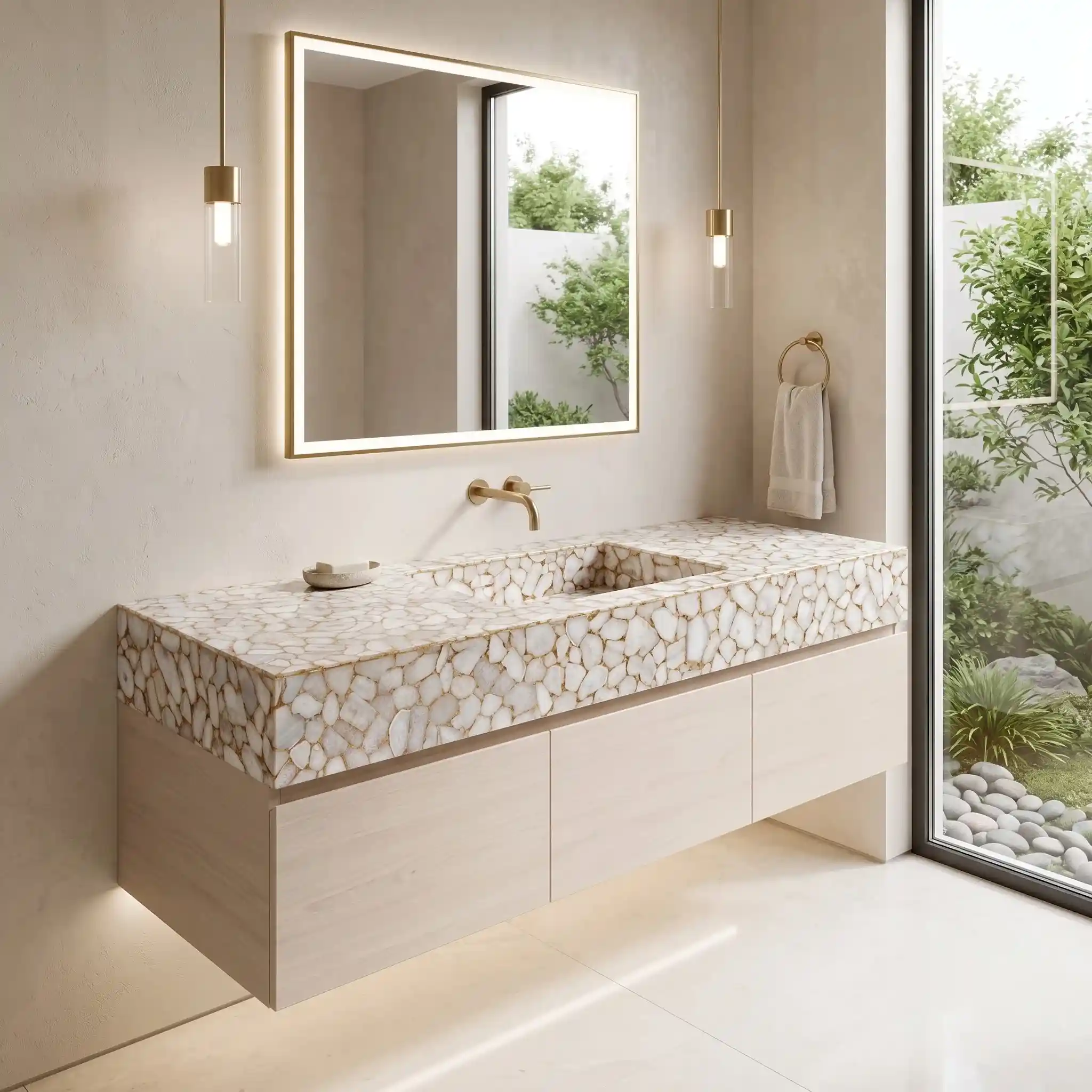 crystal agate bathroom vanity
