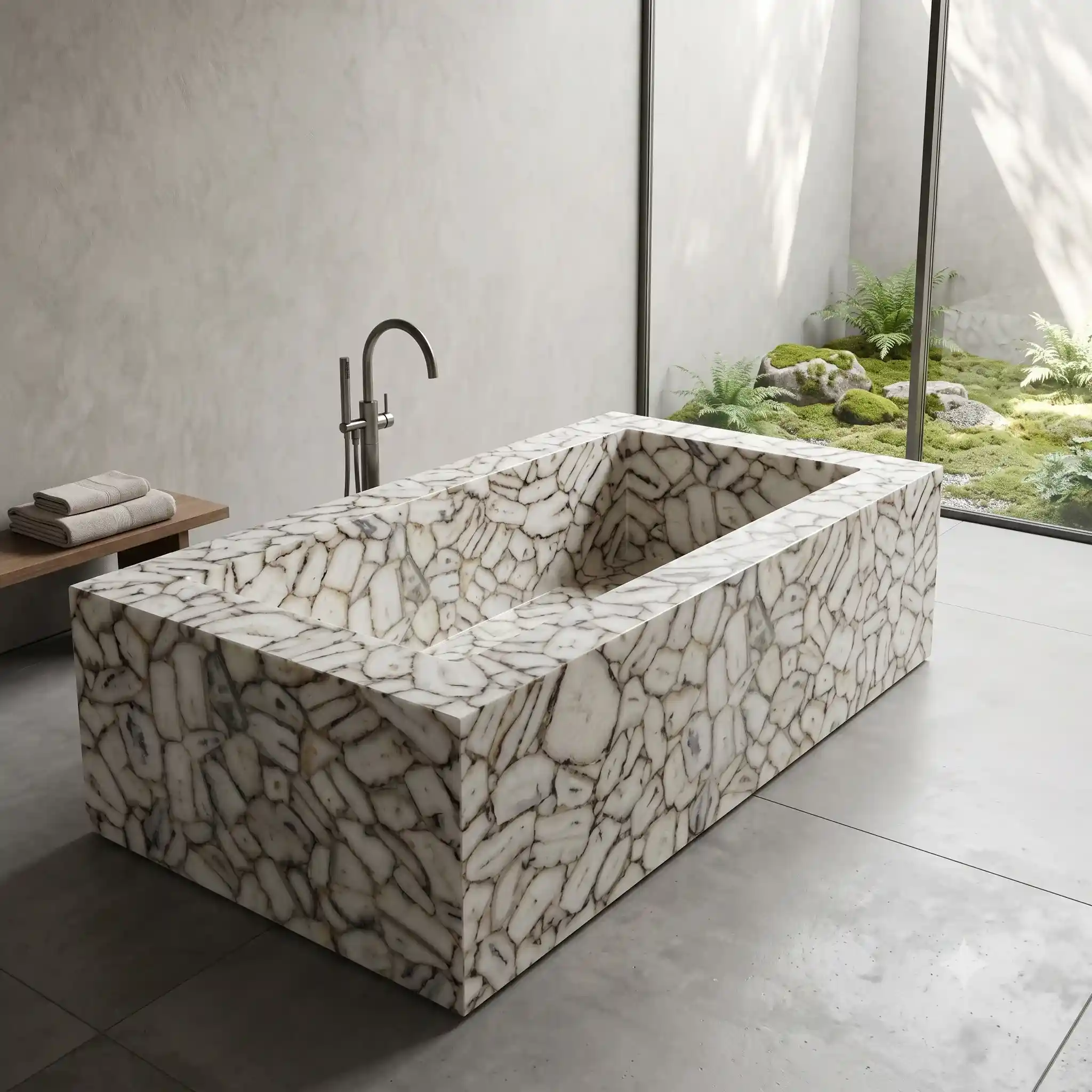 crystal agate bathtub