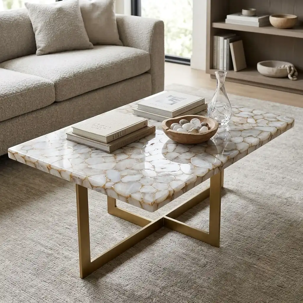 crystal agate center table